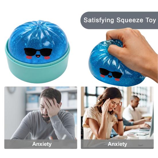 Steamed Bun Squeeze Toy, Soft Dough Stress Reliever for Adults, Handheld Fidget Toy for Anxiety Relief