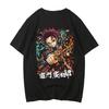 Japan Anime Demon Slayer Graphic Print T-shirt Men Women Loose Casual Oversized Cotton Comfortable Soft Top Streetwear Harajuku Fashion Summer New Tee