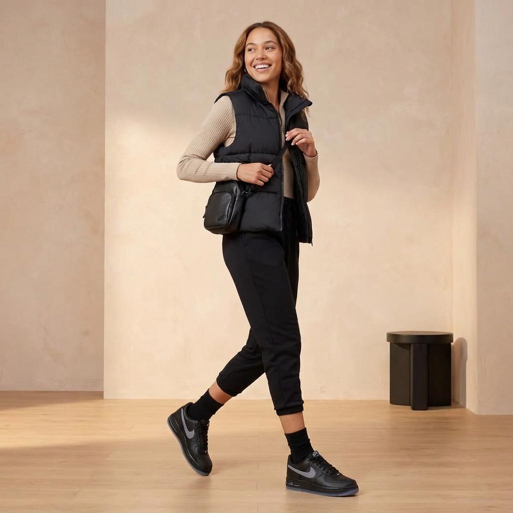 Nike Air Force 1 Comfortable Versatile Durable Breathable Low-Top Sneakers Women Sneakers Black IM6027010