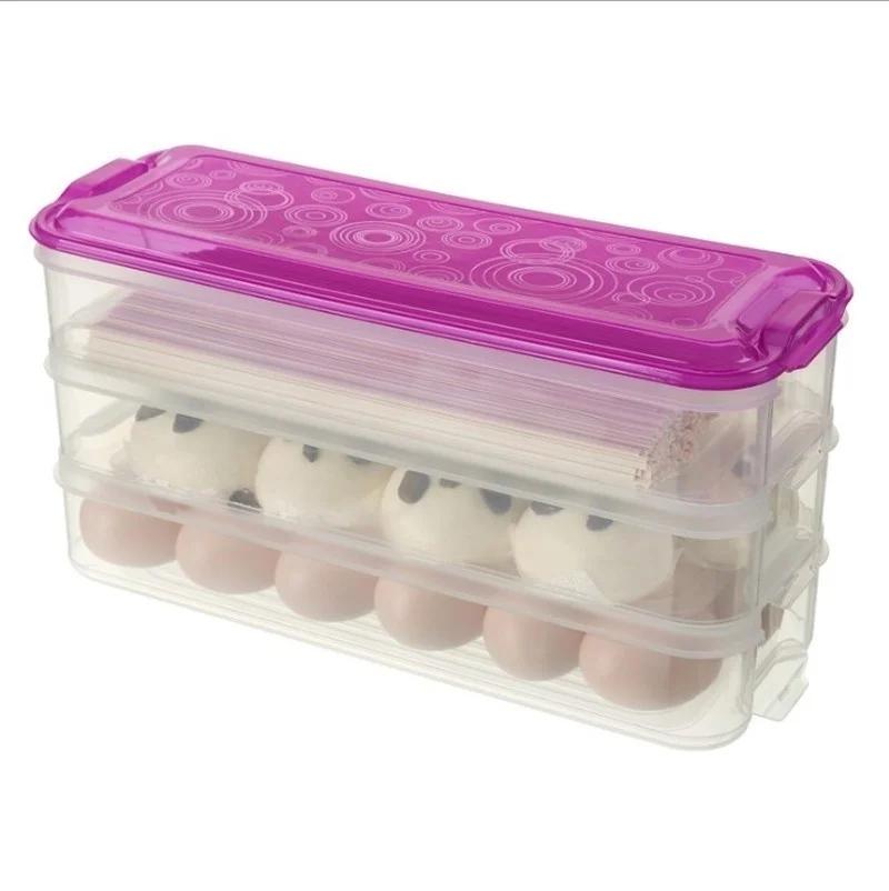 Refrigerator Food Storage Bins Storage Box Food Containers with Lid for Kitchen Fridge Cabinet Organizer