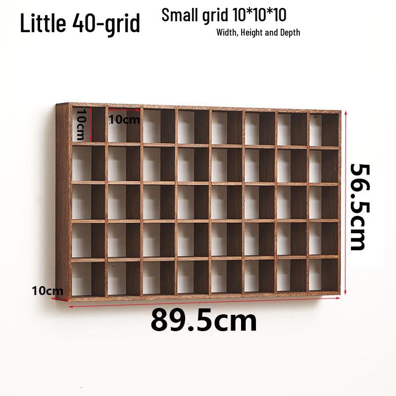 

Vintage 40-Compartment Wall-Mounted Tea Cup Storage Rack