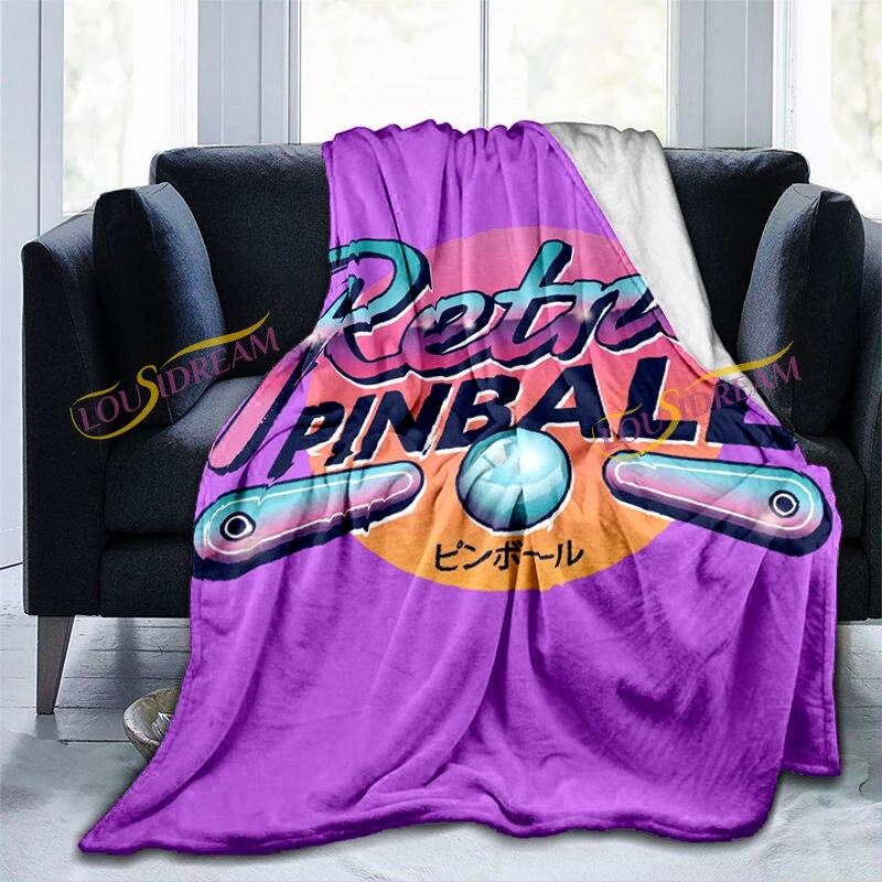 Klasická pinballová deka Kreslená klasická tréninková retro hra Super plyšová dekorativní deka Obývací pokoj Herna Pokoj Kancelář