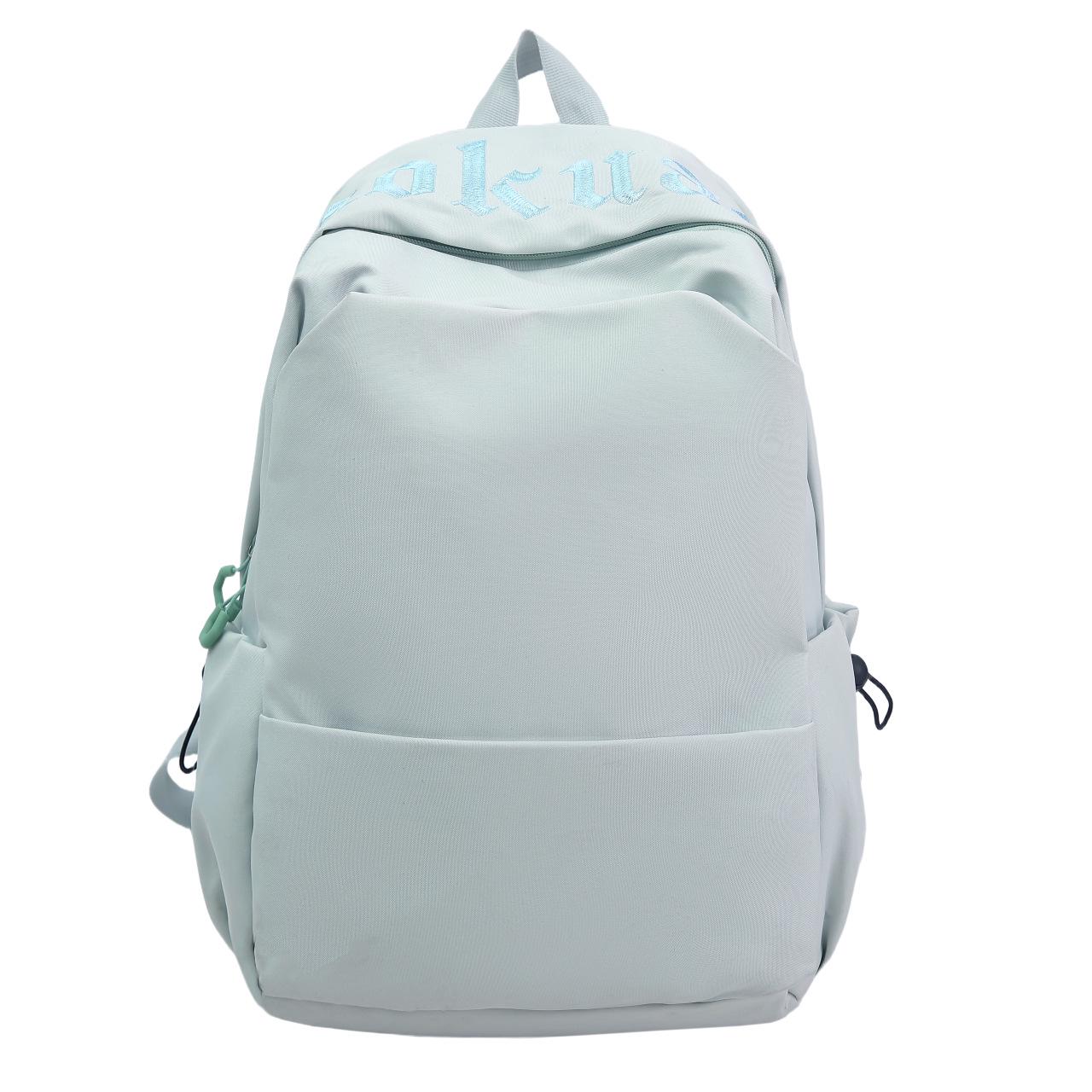 

2025 New Style Minimalist Backpack: Large Capacity Schoolbag for Junior High & High School Girls - Solid Color, Perfect for Short Trips синий