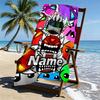 Custom Name Personalized Geometry Dash Print Beach Towel, for Trip Camping Beach Party Home Decor, Birthday Gift for Family & Friends