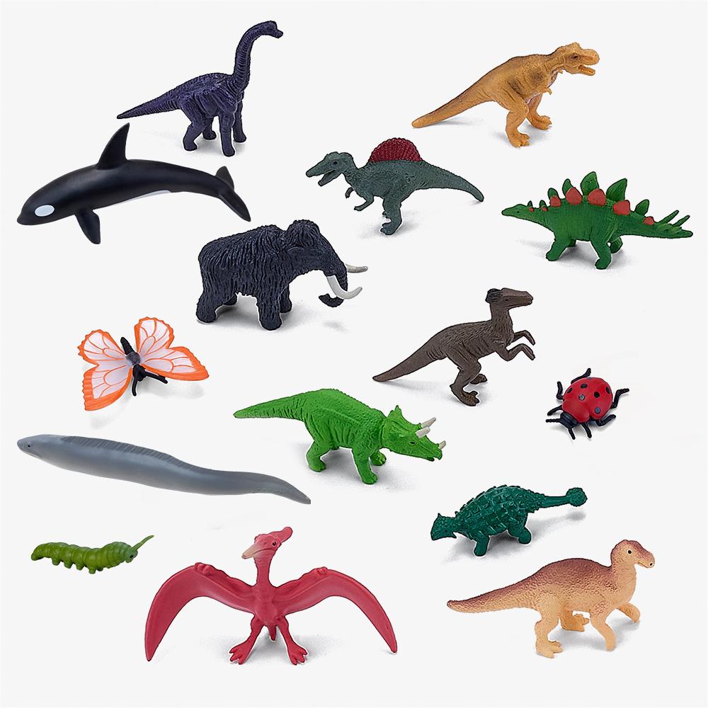 Young Toys Dynamic 12-Piece Mini Figure Set: Choose Dinosaur, Marine Life, or Insects