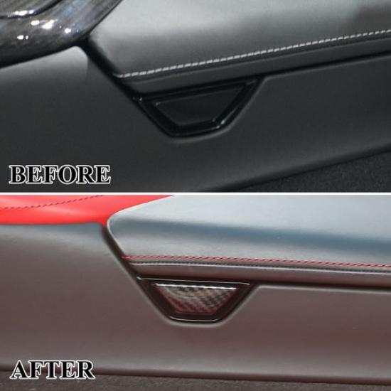 Carbon Fiber Central Armrest Box Switch Cover Trim for Chevrolet Corvette C8