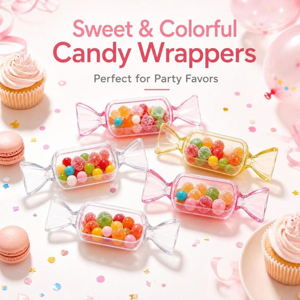 10pcs Transparent Mini Candy Box Candy Shape Snack Gift Box Cute Earrings Jewelry Box Wedding