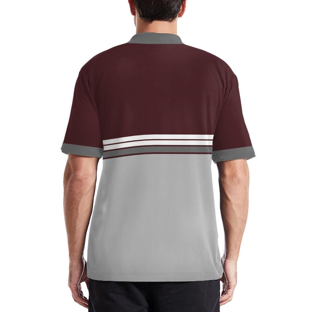 2026 Summer Men's Polo Shirt with Stripes Print Breathable Lightweight Casual Fashionable Outdoor Men's Clothing