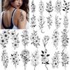 12 sztuk Tymczasowe Tatuaże Kwiatowe Wzory Wodoodporne Długotrwałe Naklejki na Ciało Na Uda Kobiety Dorośli