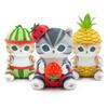 Peluche Ufficiale Gatto Squalo, Set Serie Frutta & Squalo, Bambole Peluche Morbide 25cm, Peluche Carini Regalo