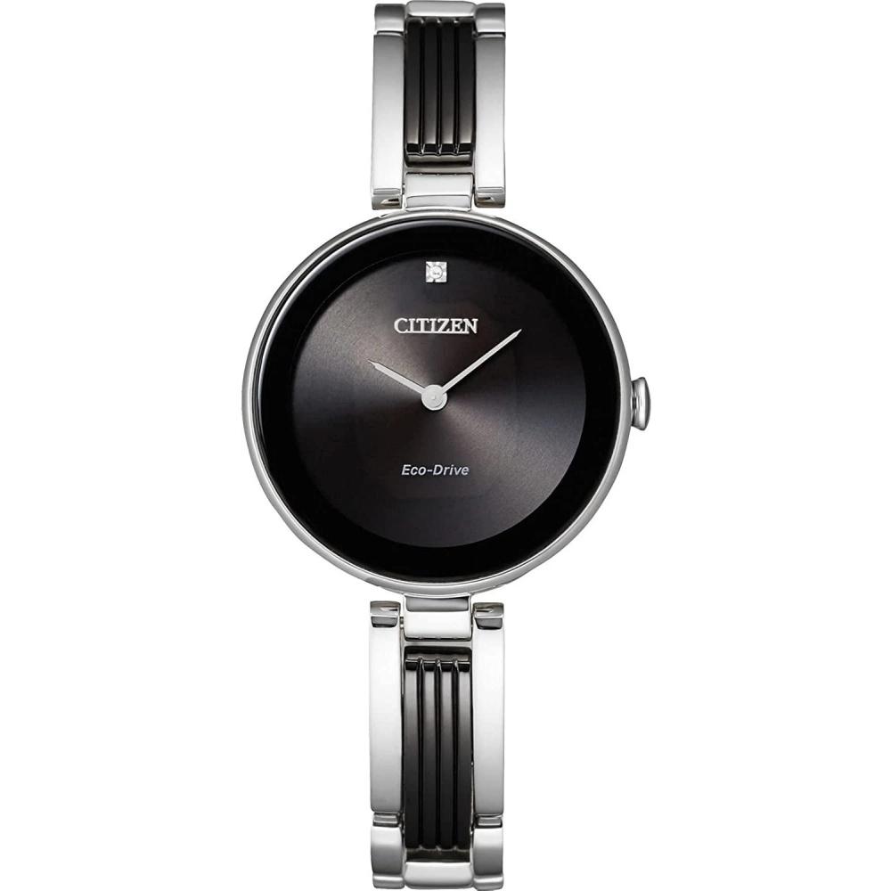 

Жіночий годинник Citizen Eco-Drive Axiom EX1538-50E Сріблястий корпус Чорний циферблат чорний