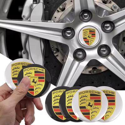 4 adet 56MM Araba Jant Göbek Kapağı Rozet Logosu Çıkartması Panamera Macan Boxster Cayman Cayenne 911 718 Aksesuarları İçin