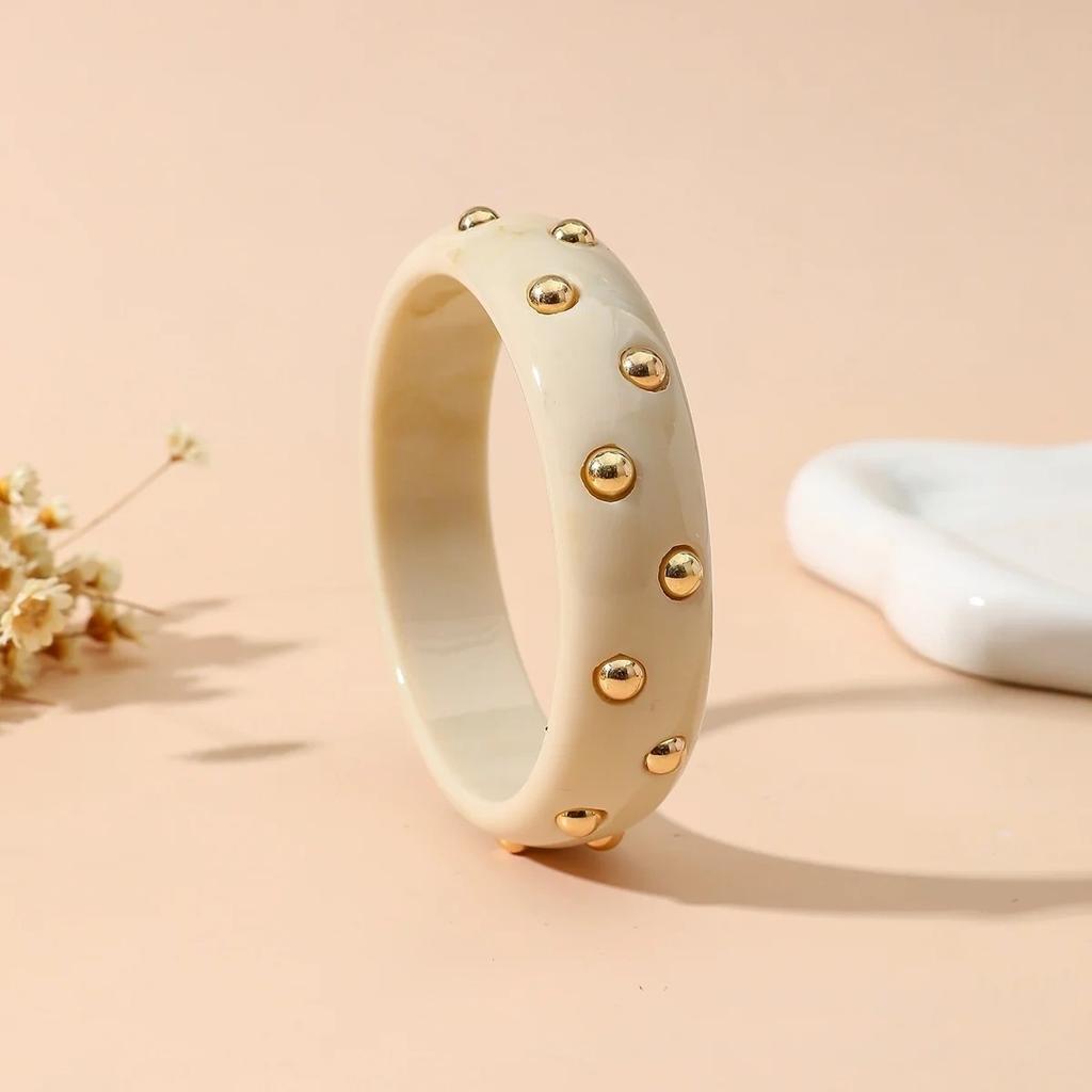 DIEZI 8 Colors Fashion Round Geometric Acrylic Resin Bangles Exaggeration Chunky Wide Bangles Bracelets For Women Men Jewelry