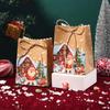 8 pcs Christmas gift tote bag, Christmas Eve candy gift paper bag, apple kraft paper packaging bag(Mixed)