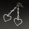 Fashion Bramble Heart Pendant Earrings Vintage Gothic Heart Pendant Earrings Accessories