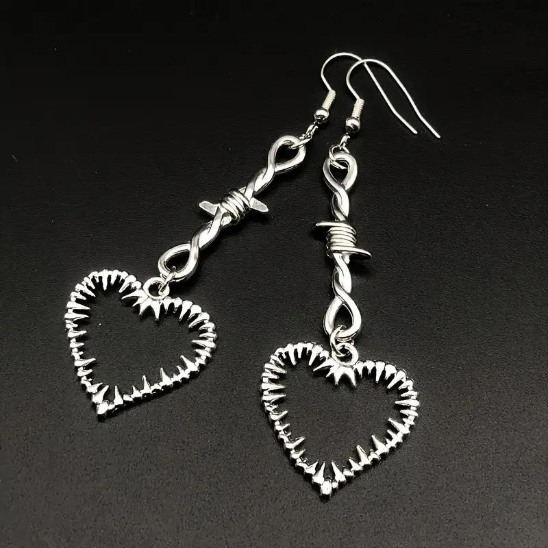 Fashion Bramble Heart Pendant Earrings Vintage Gothic Heart Pendant Earrings Accessories