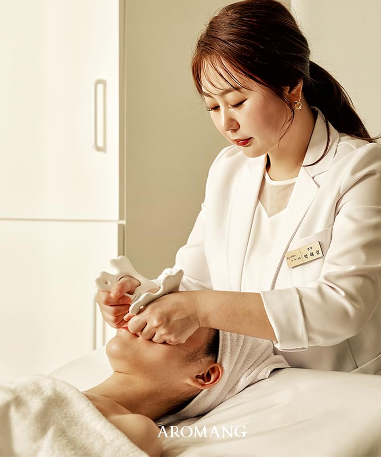 [Official] AROMANG Body Massage Plate - Natural Ceramic - for Face Slimming, Swelling Relief, Lymphatic Drainage, Blood Circulation Promotion, Beauty,