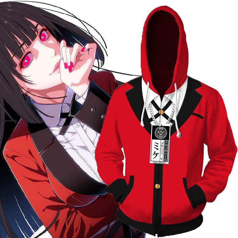 Jabami Yumeko Kakegurui Hoodie 3d Printed Hooded Sweatershirt Pullover Costume
