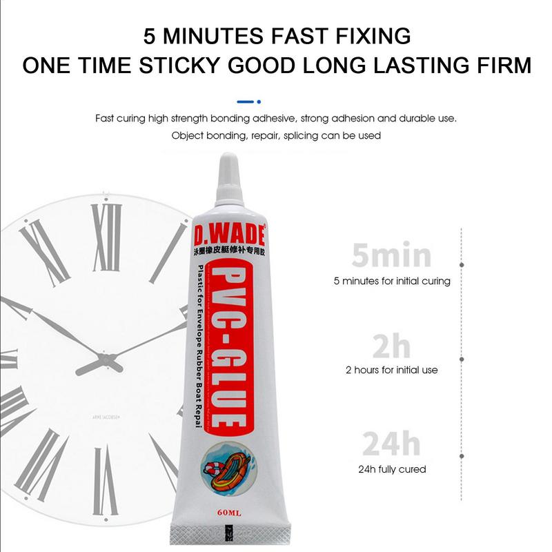 60g PVC Adhesive Inflatable Boat Repair Glue Instant Super Glue for Rubber PVC Inflating Air Bed Repair Glue Fix
