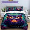 3pc Owl Cover Set - 1 Quilt Cover + 2 Pillowcases, All Seasons Bedroom Setting, Perfect for Home040