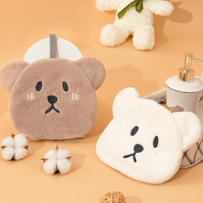Hanging Wipe Towel No Fluorescent Agents Dry Hands Non-stick Oil Convenient Cute Bear Duck Hanging Wipe Towel Household Supplies