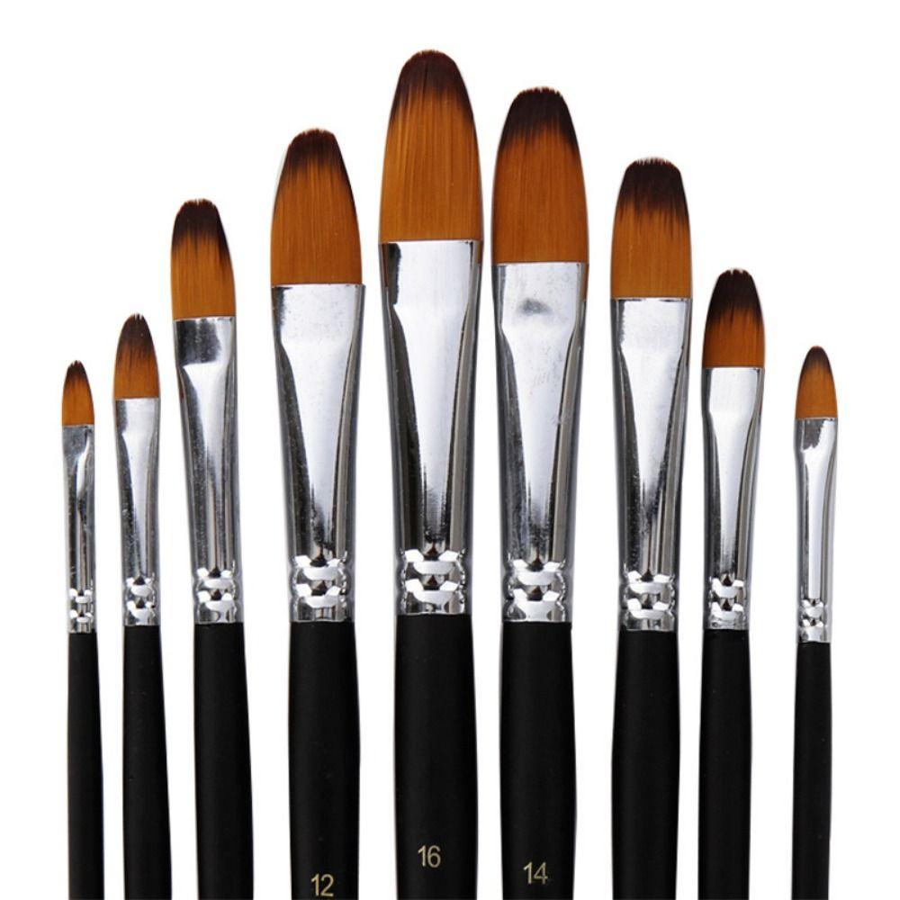 

9Pcs/set Wooden Handle Painting Brushes Kits Multifunctional Art Paint Brushes Artist B