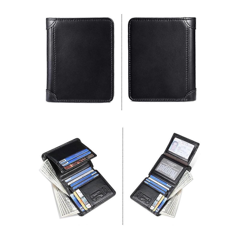 RFID Wallet Blocking Card Holder Travel Coin Purse Multi-functional Short Credit Cards Organizer Brown