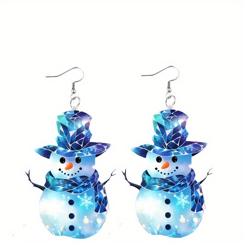 Snowman Double-Sided Acrylic Earrings - Lightweight, Durable Christmas Gift