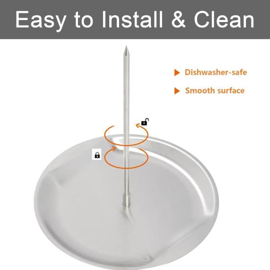 Al Pastor Skewer Vertical Skewer for Tacos Kebabs with 2 Removable Spikes 8 Inch Shawarma Rack Moisture-retaining Grill Pan BBQ Grilling Accessory