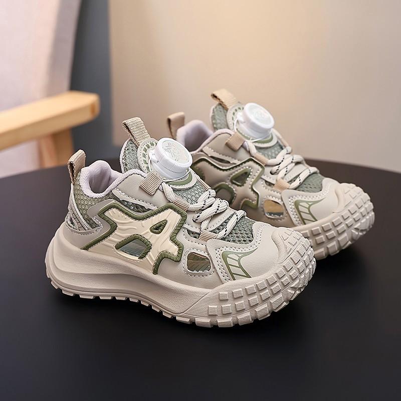 Boys Summer Sports Sandals Breathable Mesh Hollow Tire Sole Shoes for Big Kids Outdoor Beach Casual Footwear