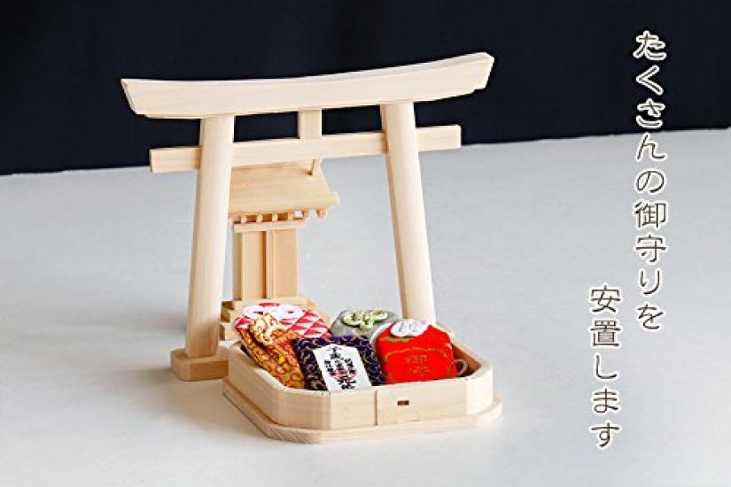 Smallest Shrine with Torii Made In Japan from All Cypress for Placing Shrine Amulet Amulet Stand H10 X X D4 Yamakou's Gate, Wood, Amulets, Altar,