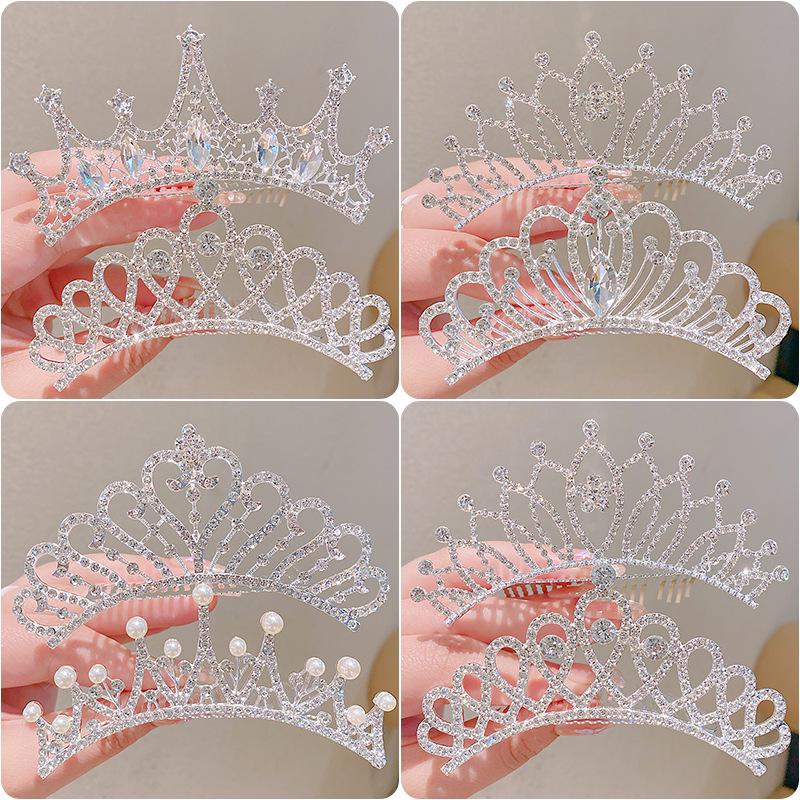Krone Strass Haarkamm für Frauen & Mädchen - Prinzessin Geburtstag Haarspange Accessoire