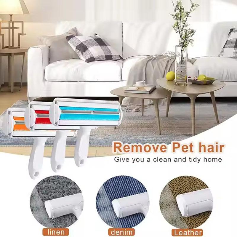 Reusable Plastic Pet Hair Remover Roller Dog Cat Hair Cleaning Brush Removing Self-Cleaning Lint Sofa Clothes Convenient Clean