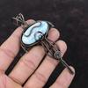 Larimar Pendant Copper Wire Wrapped Pendant Larimar Gemstone Jewelry Handmade Designer Pendant Unique Copper Wire Jewelry Engagement Gifts