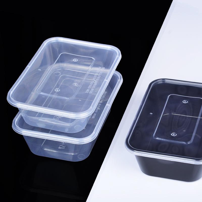 Odorless Food Grade Disposable Plastic Bowls Rectangular Round Leakproof Takeout Food Containers for Restaurant Takeaway