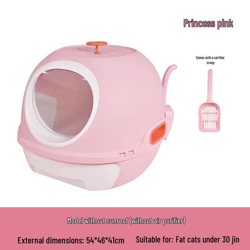 

Naughty Cat Enclosed Top-Entry Litter Box with Drawer and Deodorizer for Large Cats. 47*45*44cm