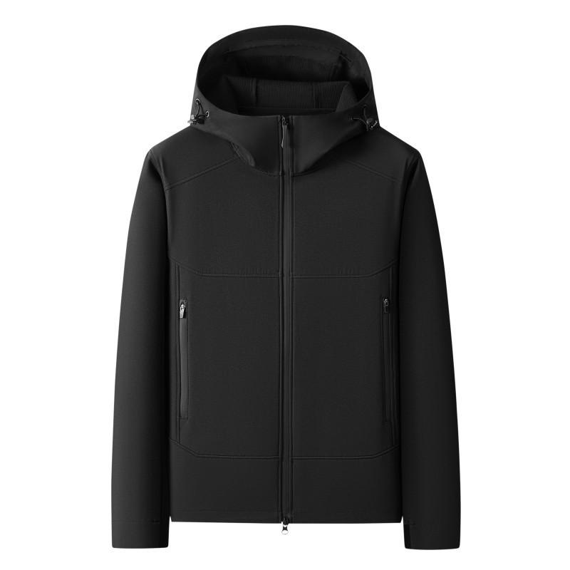 Men's Windproof Hooded Rain Jacket - Easy Care, Wrinkle Resistant, Durable Autumn Sport Outerwear