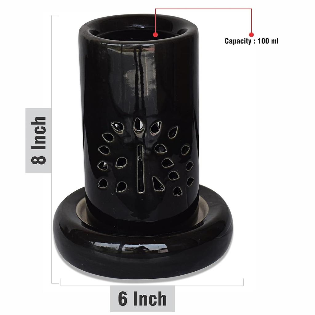 Difuzor Electric Ceramic pentru Ulei Aromatic, Difuzor Electric de Parfum de 8,5 inch Făcut Manual, Uleiuri Esențiale pentru Difuzor Umidificator pentru Casă