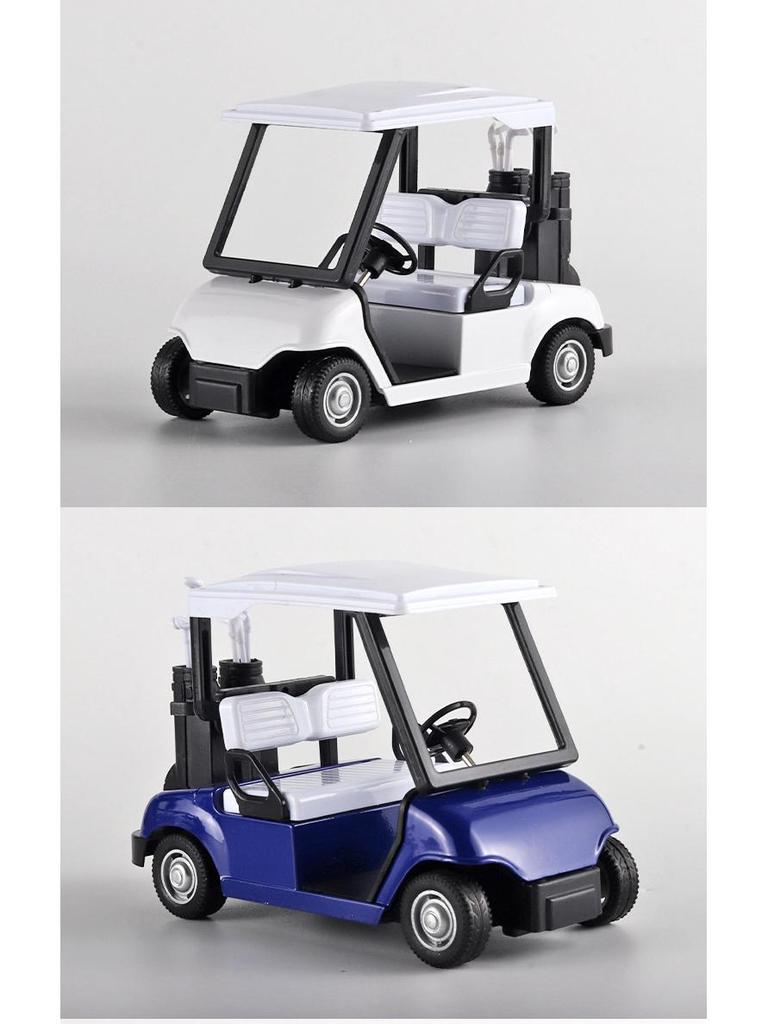 Golf Car Alloy Model with Pull-Back Function - Cute Design, 3 Colors, Mixed Pack.