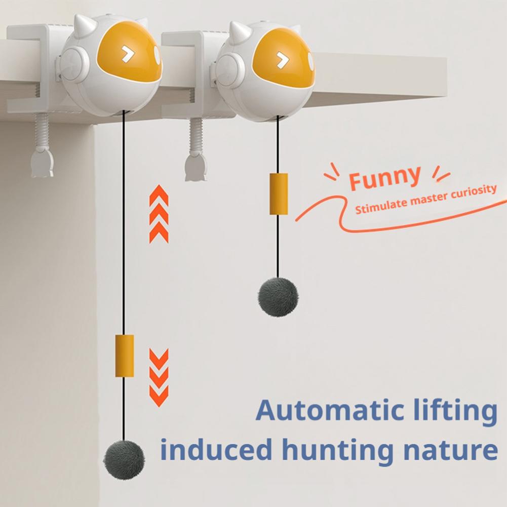 Cat Toy Automatic Lift Ball Interactive Pet Toys ABS Material Teaser Ball Bouncing Retractable Exercise Fun Home Indoor Play