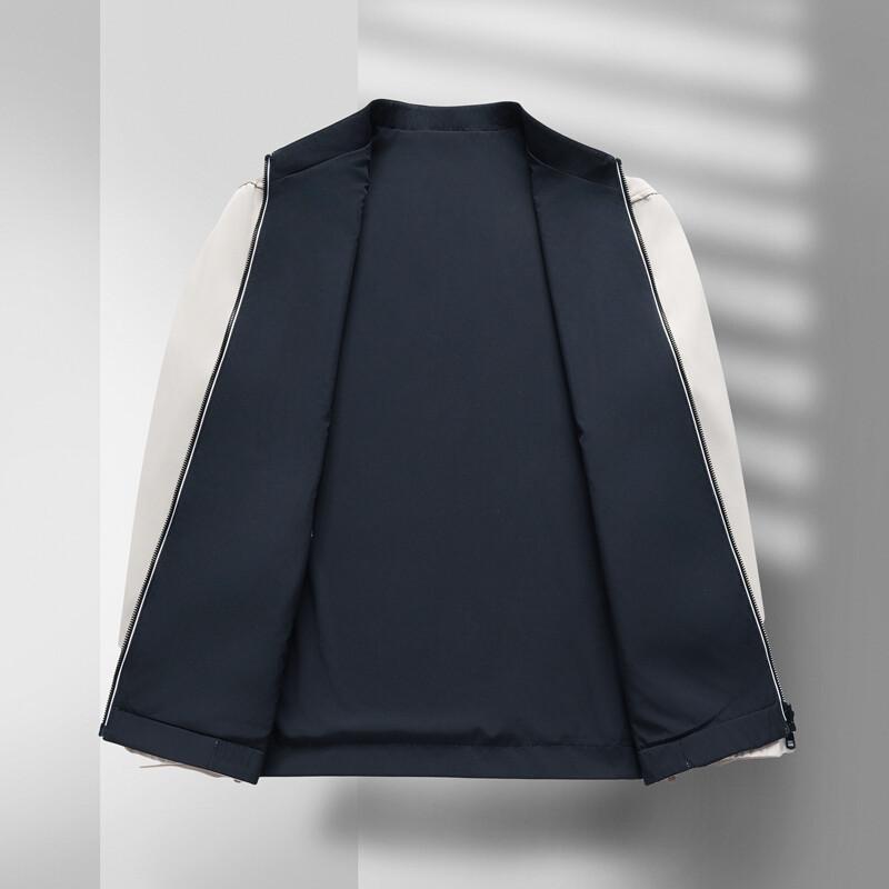 New Spring and Autumn Classic Double-sided Stand-up Collar Jacket Middle-aged Jacket Business Casual Versatile Jacket Jacket