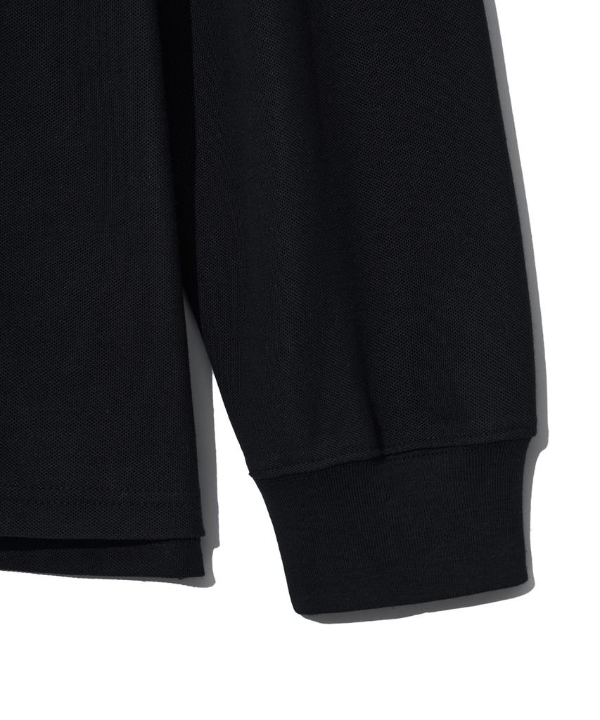 YALE Oversized Heritage Dan Quick Dry Pique Polo Shirt Black