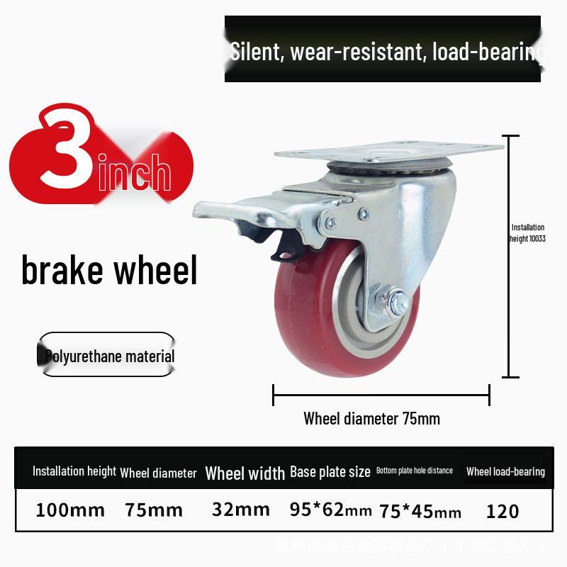 Lightweight PVC Swivel Casters with Silent Brake and Heavy-Duty PU Wheels (3/4/5 Inch) for Storage Cages