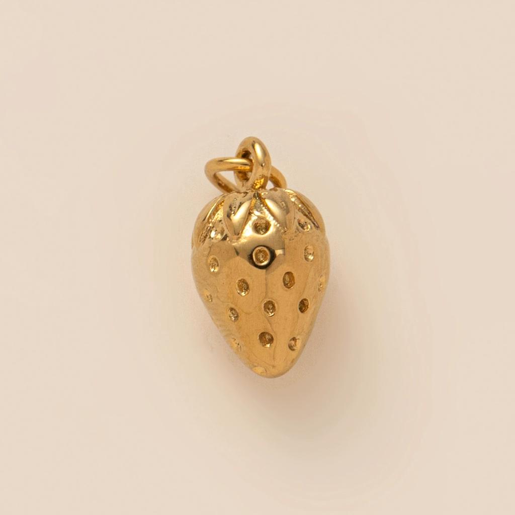 Y2K Cute Fruit Strawberries Cherries Avocados Lemons Charm For Women Stainless Steel Gold Color Pendant DIY Making Accessories