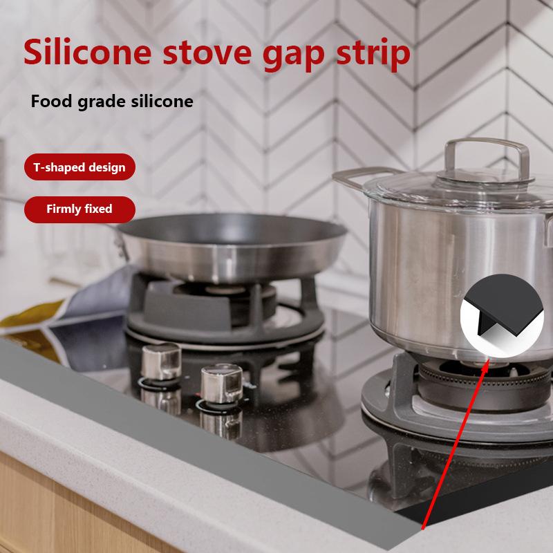 Stove Counter Gap Cover T-Shaped Silicone Rubber Strip For Kitchen Oil-Gas Slit Filler Heat Resistant Mat Oil Dust Water Seal