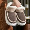 New color matching all-inclusive heel cotton shoes autumn and winter couples indoor home thick-soled velvet thermal cotton slippers