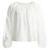 Shop   Women Cotton Round Semi Crop Flare Banding Blouse Navy Ean Wbl 1318