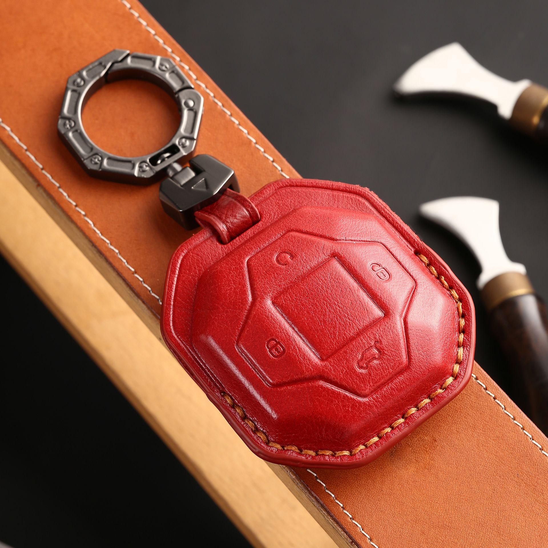 

Suitable For Chery Jietu Traveler Key Bag Decoration Modification Leather Car Supplies Leather 3D Three-Dimensional красный