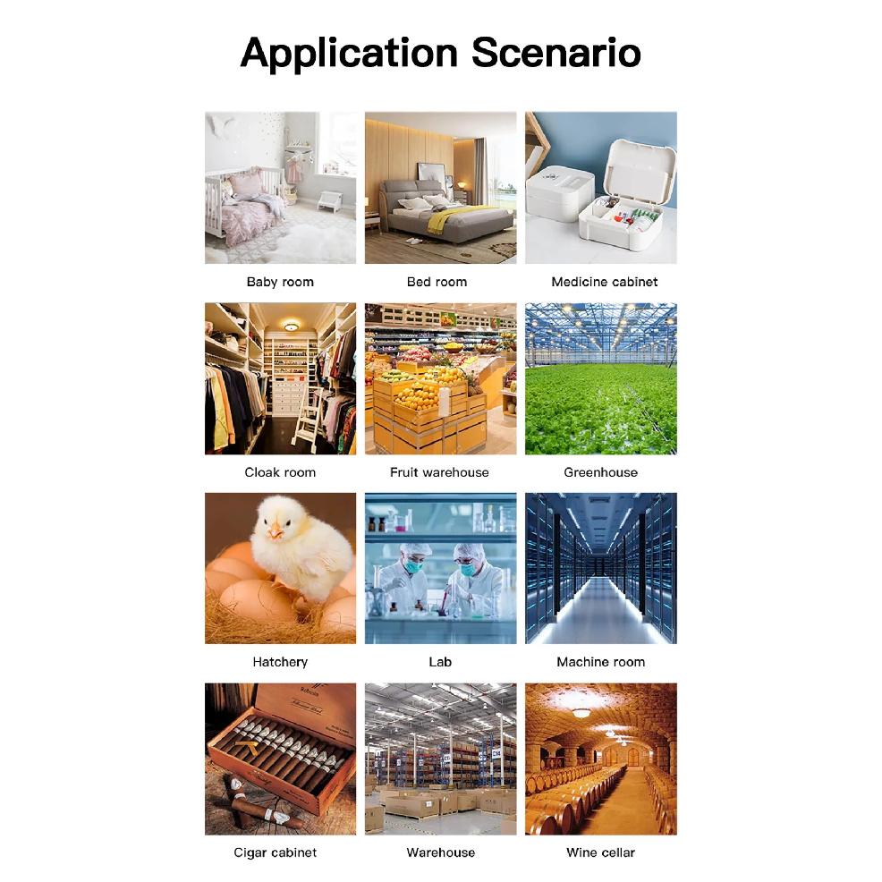 Tuya WiFi/ ZigbeeTemperature Humidity Sensor with External Probe for Smart Life App Alarm Control Support Alexa Google Assistant