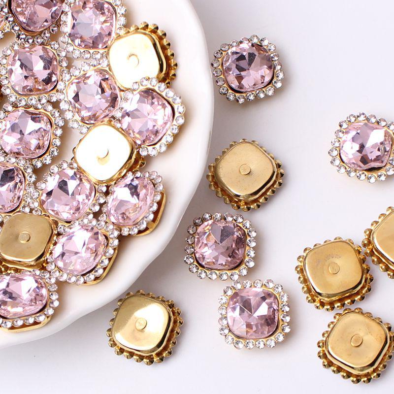 Premium 10x10 mm Square Claw Rhinestones for DIY Jewelry, Bows, and Hair Accessories - 40-200 Pieces